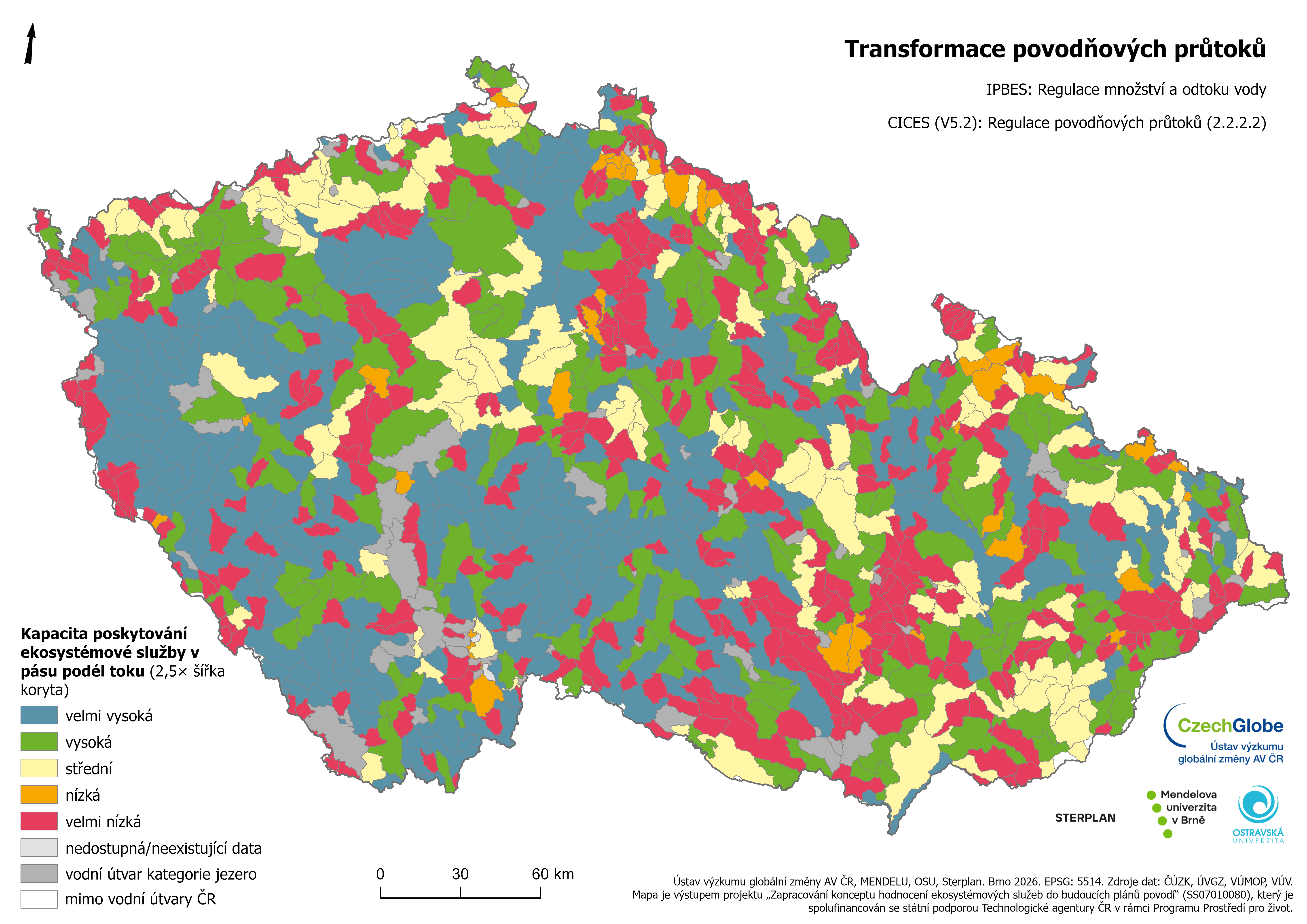 9b - Transformace povodňových průtoků v pásu podél toku